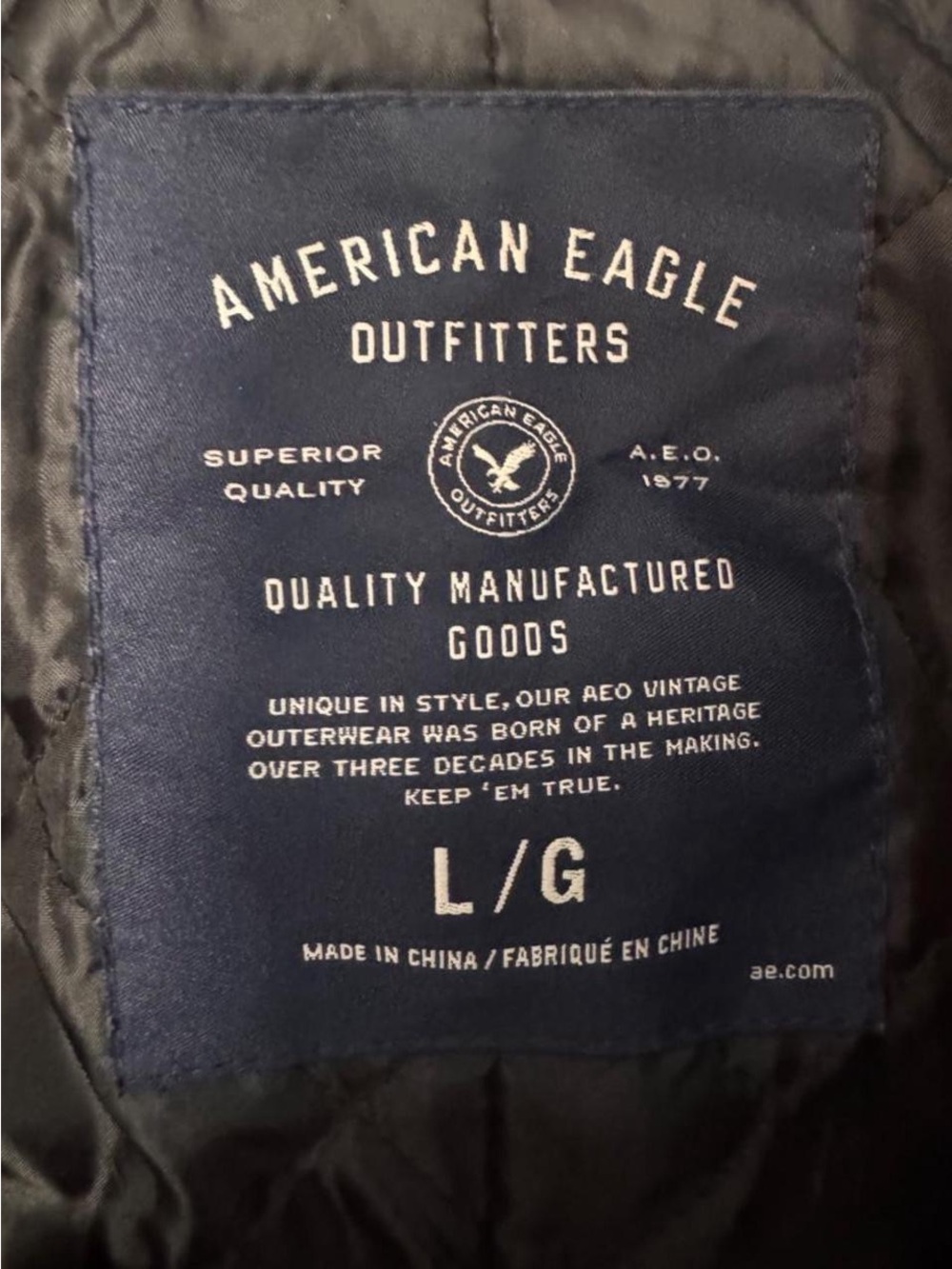 Men’s American Eagle Gray Double-Breasted Peacoat Sz LG Wool-blend Preppy Winter - Picture 3 of 7
